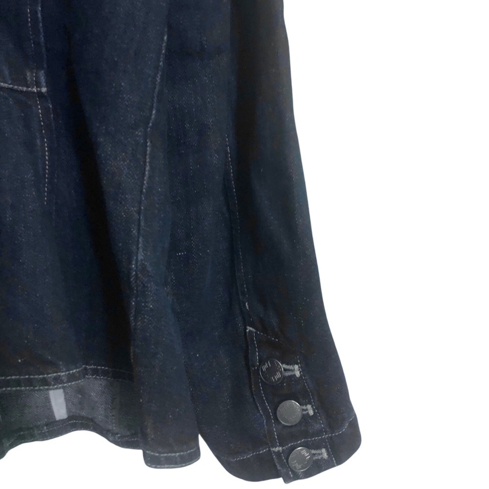 J. Jill Denim Shaped Jean Jacket Blazer Cotton/Linen Blend Dark Wash Size 8 - Picture 7 of 10